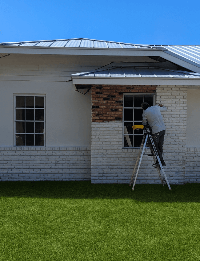Lime washing brick